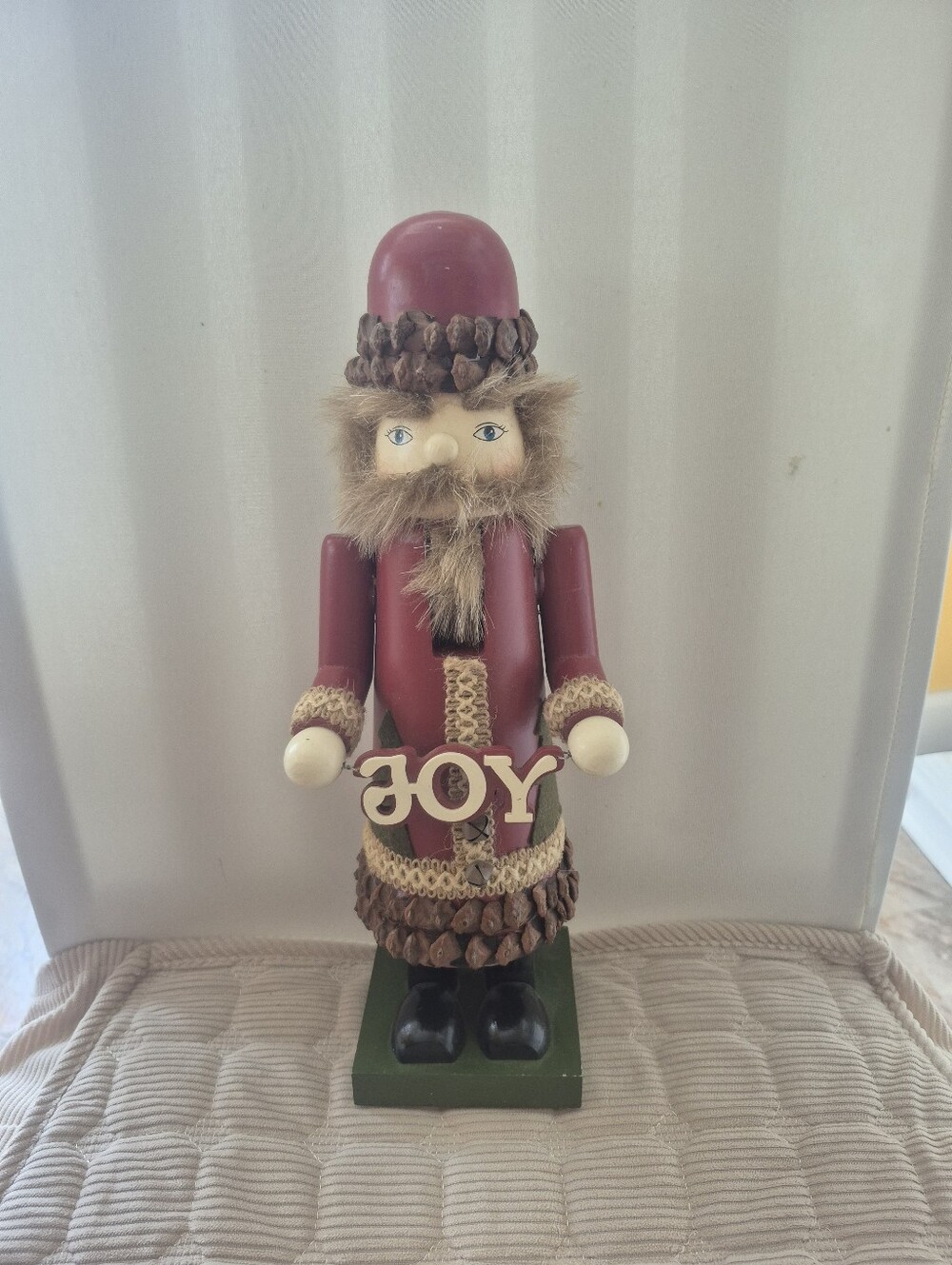 Classic Holiday Nutcracker Figurine - Burgundy "Joy"
